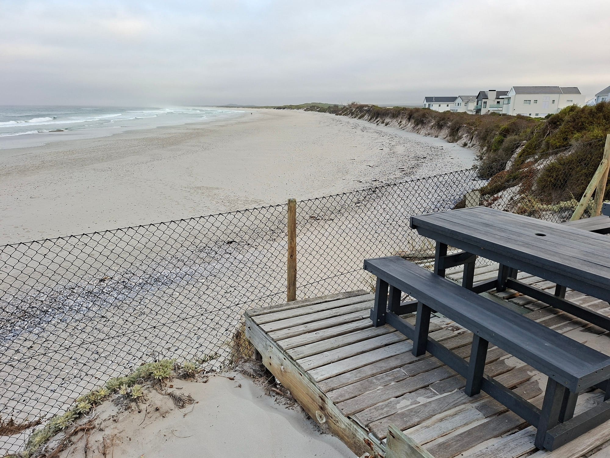 The view down 16 Mile beach from the viewing deck near our home Songbird in Yzerfontein