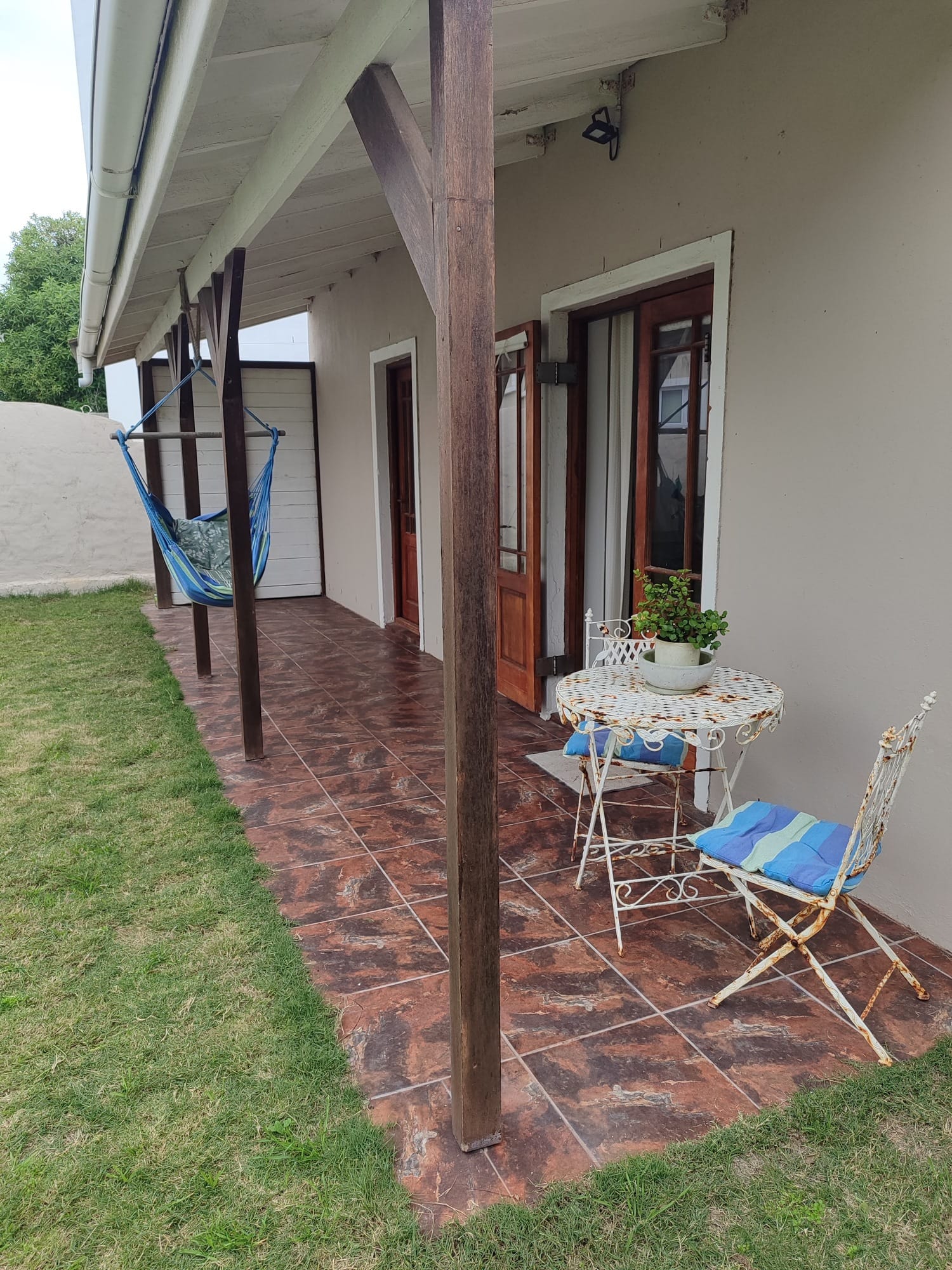 The patio outside the bedroom of our home in Yzerfontein